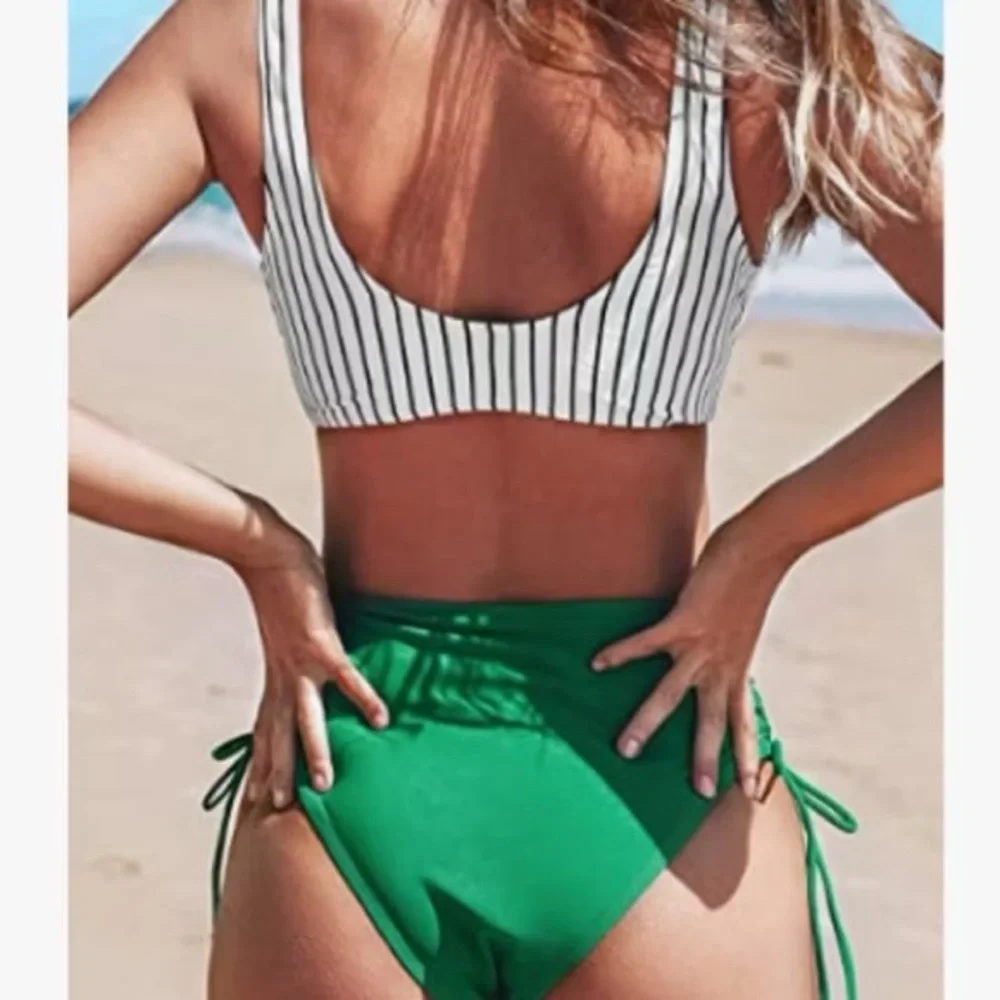 High Waisted Bikini Set 2 Piece Full Coverage Swimsuit Tummy Control Padded XL